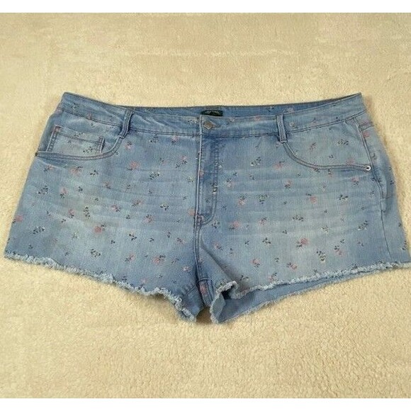 Wild Fable Womens Jean Shorts Size 26 Blue Floral Print Booty Casual High Rise - Picture 2 of 11